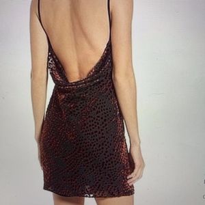 wayf low back slip velvet dress